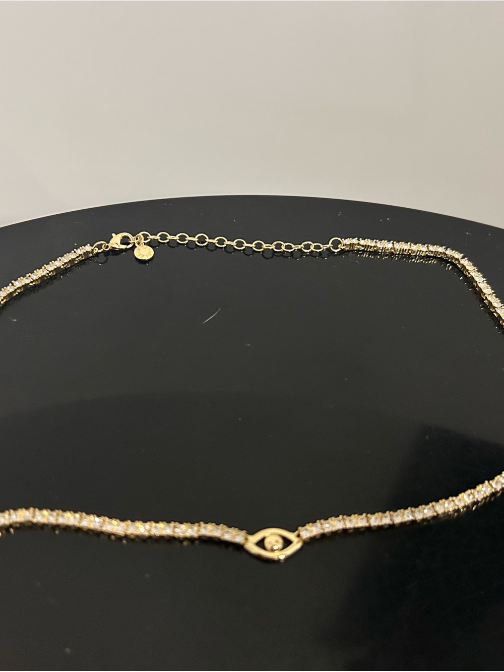 Gold Evil Eye Tennis Chain Necklace - Women's Jewelry- no never worn
